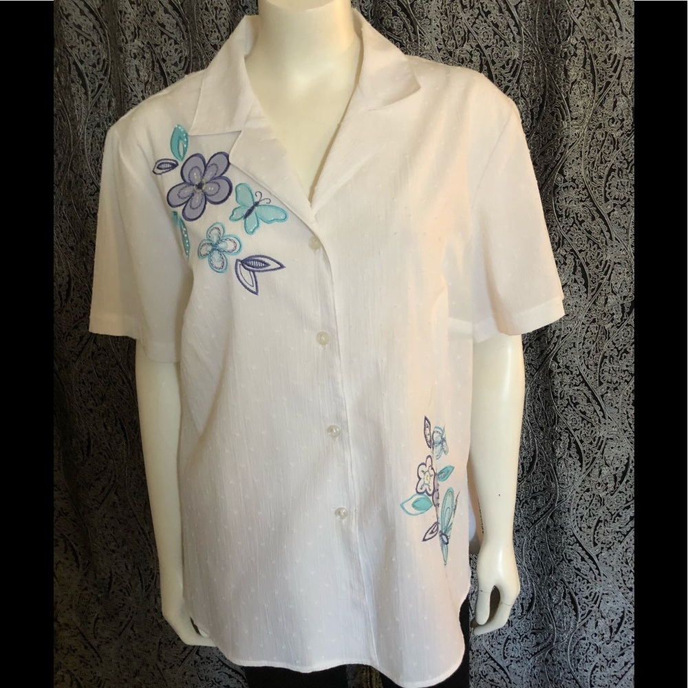 Alfred Dunner button Top